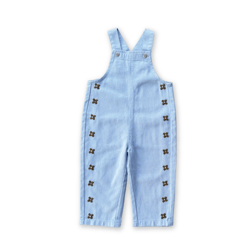 Organic Embroidery Posy Overalls