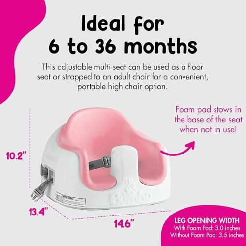 Bumbo 3-in-1 Baby Multi Seat Booster with Feeding Tray, 6-36 Months, Cradle Pink