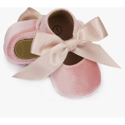KIDSUN Infant Baby Girls Mary Jane Shoes Non-Slip Rubber Sole Ballet Slippers Princess Dress Wedding Shoes Newborn Crib Shoes First Walkers Shoes