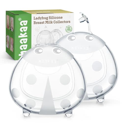 haakaa Ladybug Silicone Breast Milk Collector - Wearable Breast Shells Nursing Cups for Large Milk Supply, Reusable, Extra-Soft & Skin-Friendly (150ml, 2PCS)