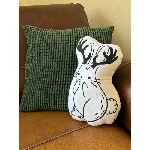 Jackalope Custom Block Print Pillow