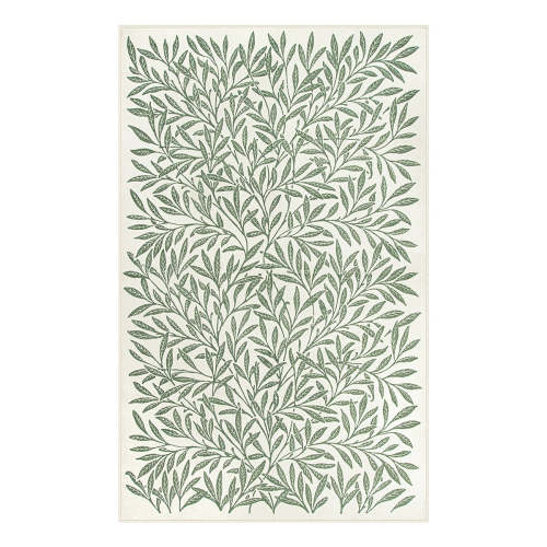 Curtis Boho Modern Parisian Leaf Green Area Rug