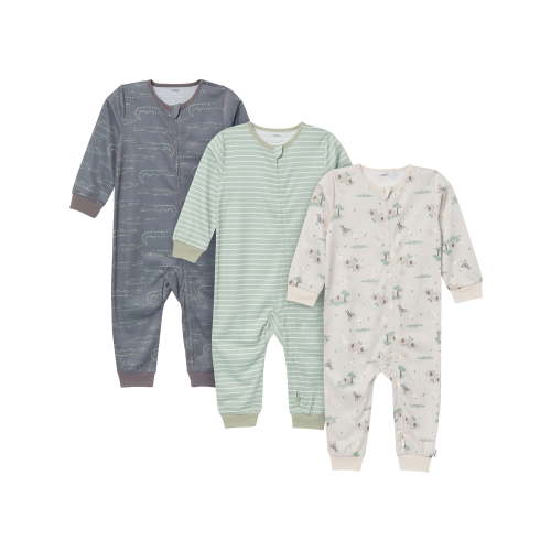 Gerber Toddler Neutral One-Piece Footless Sleepers, 3-Pack, Sizes 12 Months - 5T