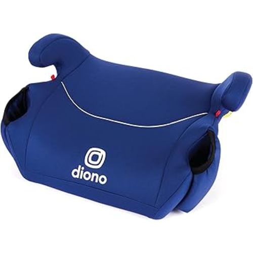 Diono Solana, No Latch, Single Backless Booster Car Seat, Lightweight, Machine Washable Covers, Cup Holders, Blue