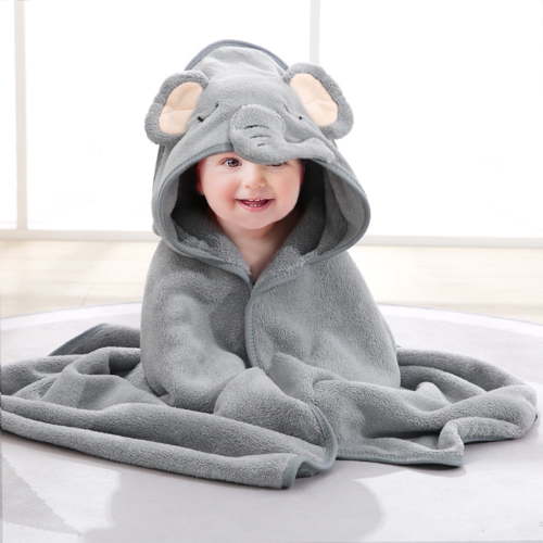 Liyufly Baby Bath Towel, Absorbent Large Hooded Towel for Kids, Newborn, Babie, Toddler, Infant, Elephant, 31.5 x 31.5 inch