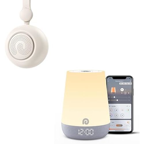 Dreamegg Sleep Lite 1 Portable Sound Machine Bundle with Dreamegg Nite 1 Baby Sound Machine, Sleep Trainer, Night Light for Kids, Ok to Wake Alarm Clock, 34 Soothing Sounds, App Control