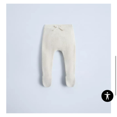 BOW FOOTED KNIT LEGGINGS - Light blue | ZARA United States