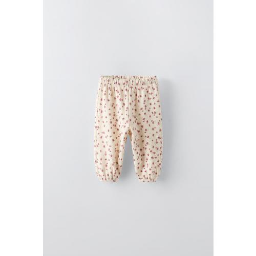 FLORAL PRINT PANTS - Light ecru | ZARA United States