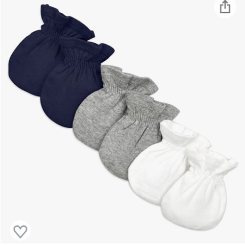 Burt's Bees Baby Baby Girls' Mittens, No-Scratch Mitts, 100% Organic Cotton, Set of 3