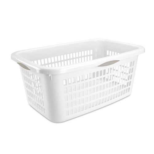 2bu Laundry Basket White - Brightroom™: Portable Plastic Clothes Organizer With Built-in Handles, 70.4l Capacity