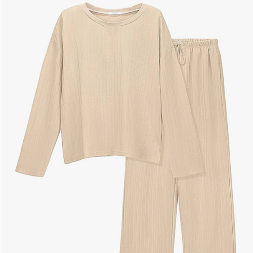 Ekouaer Womens Ribbed Knit Lounge Set Size Large