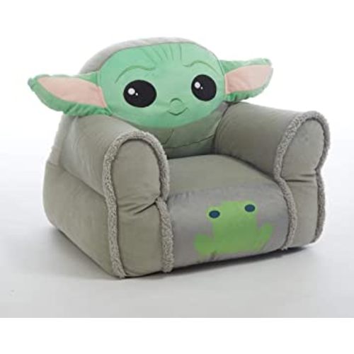 Idea Nuova Figural Mink with Sherpa Trim Bean Bag Chair for Toddlers and Kids, Star Wars Grogu