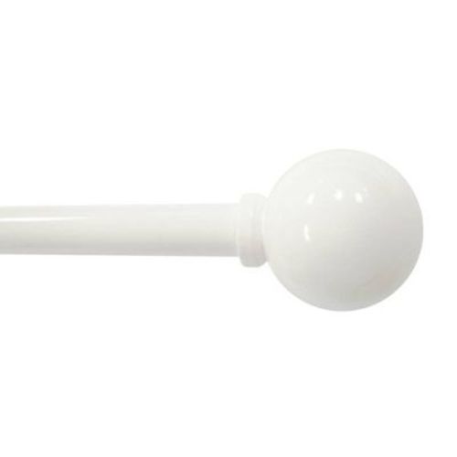 48"-84" Café Ball Curtain Rod White - Room Essentials™: Adjustable Metal Rod, Single, Painted Finish, 5 Pieces
