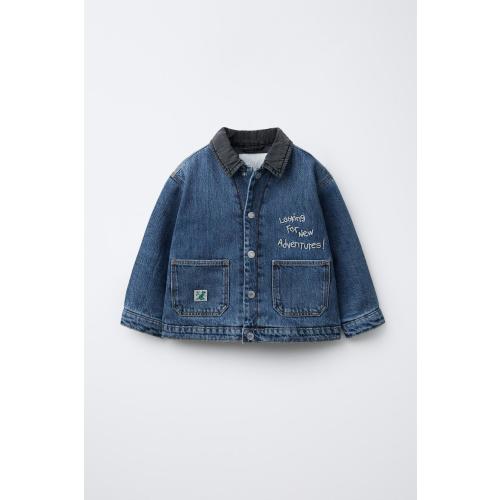 WOODY TOY STORY © DISNEY PIXAR QUILTED DENIM OVERSHIRT - Mid-blue | ZARA United States