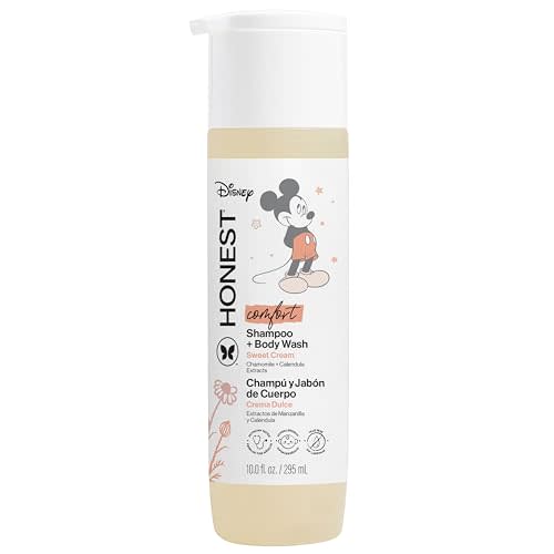 The Honest Company 2-in-1 Cleansing Shampoo Body Wash I Gentle Enough for Baby Dermatologist Tested Tear-free Hypoallergenic Disney’s Mickey Mouse Comfort Sweet Cream 10 fl oz