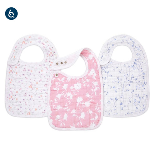 Floral Cotton Muslin Snap Bibs | aden + anais