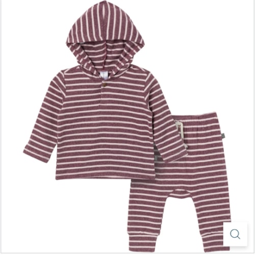 2-Piece Baby Girls Rose Hooded Brushed Hacci Set – Gerber Childrenswear