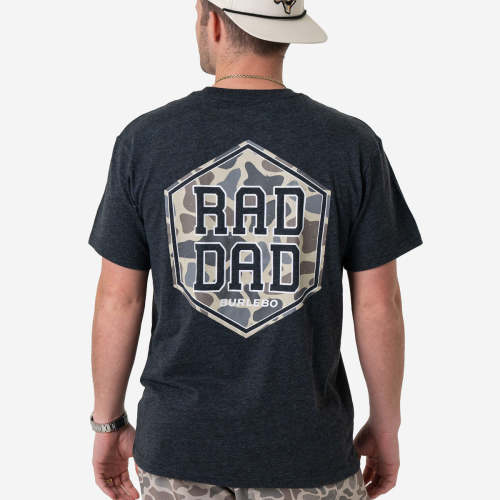Rad Dad Short Sleeve Tee | Heather Black | BURLEBO