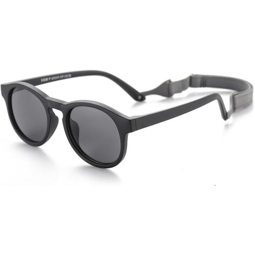 Baby First Sunglasses with Strap Round Flexible UV400 Polarized Infant Sunglasses for Ages 0-24 Months