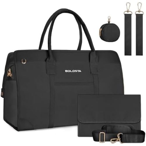 BOLOSTA Diaper Bag Tote for Women, Diaper Bag Tote with Changing Pad, Large Capacity Mommy Bag for Hospital and Weekender