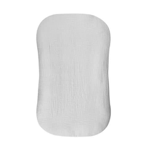 Hooyax Muslin Baby Lounger Cover Soft Organic Cotton Slipcover Fits Newborn Lounger for Baby Boys and Girls (Light Gray)