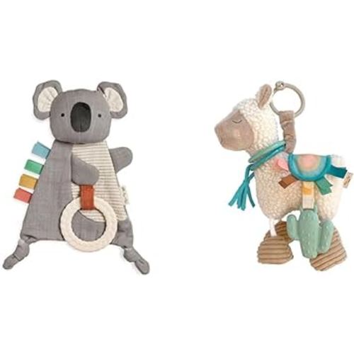 Itzy Ritzy - Bitzy Crinkle Sensory Toy Koala with Crinkle Sound for Babies & Toddlers & Link & Love Toy for Stroller, Car Seat or Activity Gym, Features Textured Ribbons