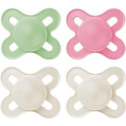 MAM Original Start Matte Newborn Baby Pacifier, Best Pacifier for Breastfed Babies, Girl, 0-3 Months (Pack of 4)