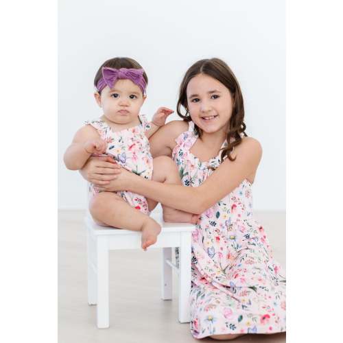 Butterfly Meadows Ruffle Cross Back Dress | Mila & Rose