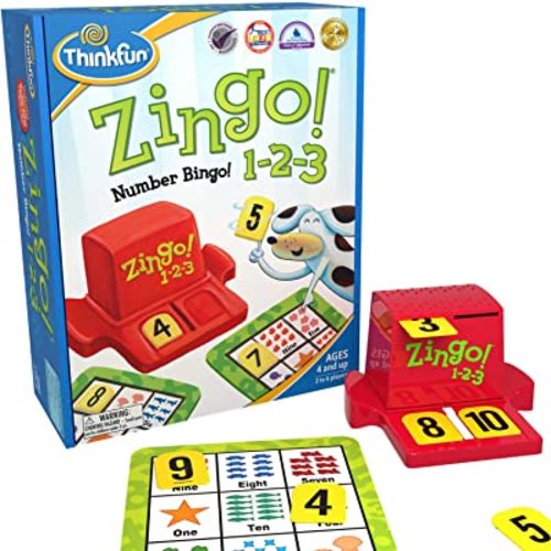 Amazon.com: Think Fun Zingo 1-2-3 Number Bingo Game for Age 4 and Up - Award winner and Toy of the Year Nominee (7703) : Toys & Games