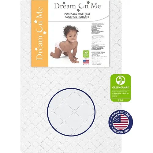 Sunset 3” Extra Firm Fiber Crib Mattress, Greenguard Gold Certified, Waterproof Vinyl Cover, Baby Mattresses for Cribs, Fits Mini and Portable Cribs