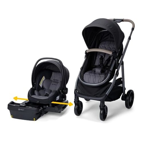 Safety 1st onBoard Slide 6-in-1 Infant Car Seat & Baby Stroller Travel System with SafetySlide Base, Rocky Point