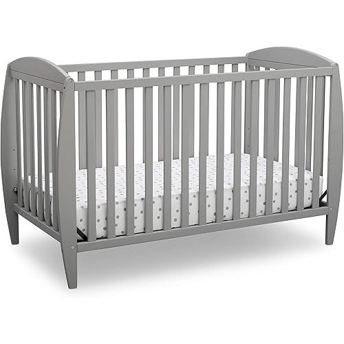Delta Children Taylor 4-in-1 Convertible Baby Crib, Easy to Assemble, Sustainable New Zealand Wood, Grey