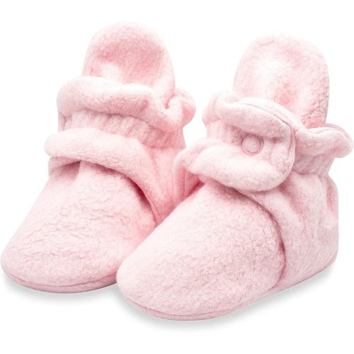 Zutano Unisex Fleece Baby Booties, Soft Sole and Non Slip | Stay On Slipper Socks for Infant/Toddler, Girls, Boys 3-24 Months