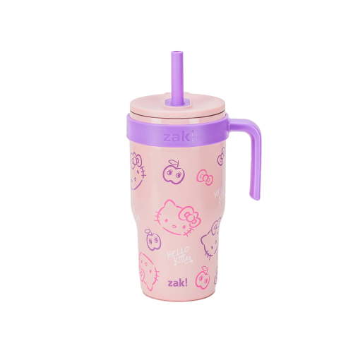 Zak Designs 18oz Hello Kitty Kids Straw Handle Tumbler