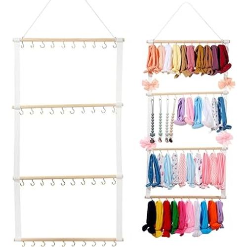 Headband Holder Hair Bows Organizer for Girls Baby Head Bands Headbands Hair Accessories Storage Wall Hanging for Nursery Toddler Girls Room