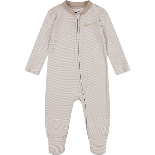 Baby Stripe Zip Footie, 0-3M, Hemp