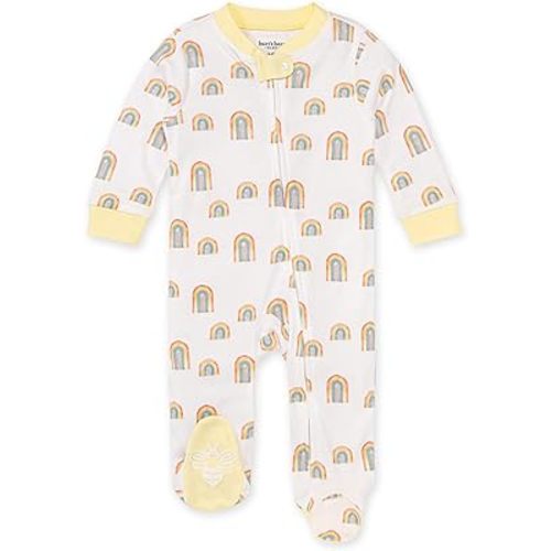 Burt's Bees Baby Baby Girls' Sleep and Play Pajamas, 100% Organic Cotton One-Piece Romper Jumpsuit Zip Front Pjs