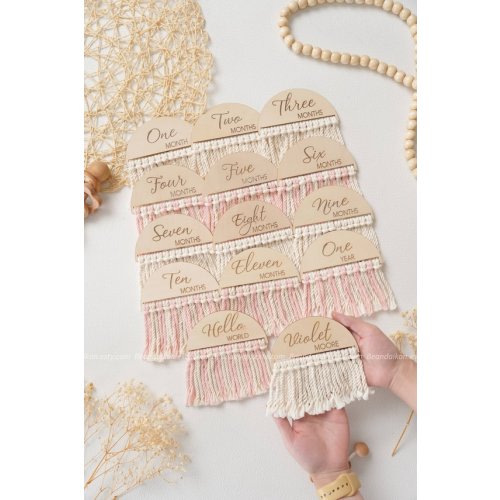 Macrame Baby Milestone Baby Birthday Gifts New Baby Sign - Etsy