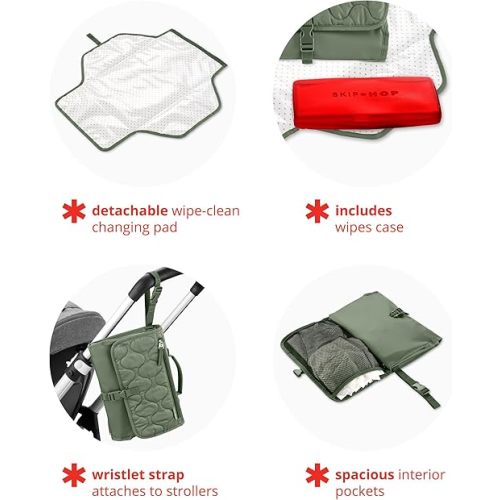 Skip Hop Portable Baby Changing Pad, Pronto, Sage