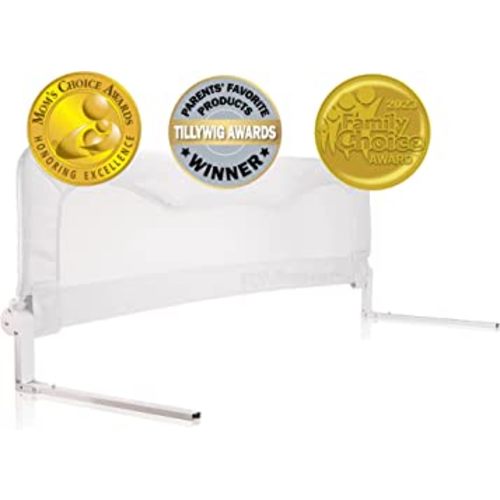 Bed Rail for Toddlers & Infants – Kids Bed Safety Guard rail –Toddler Bed Rails for Twin, Full Size, Queen &King Mattress – baby bed rail For children – Extra Long Crib rail Guard -White (59L19.5H in)