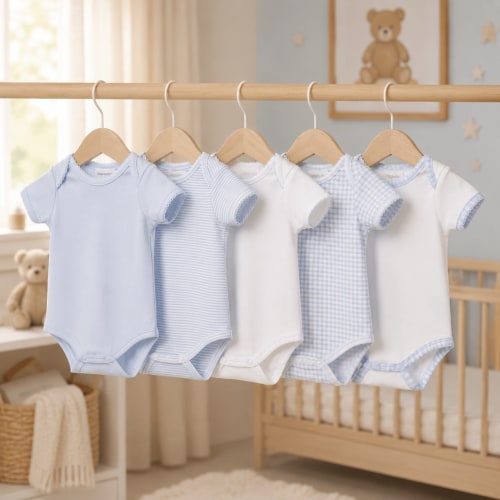 Baby Boy Essentials Bodysuit Set of 5