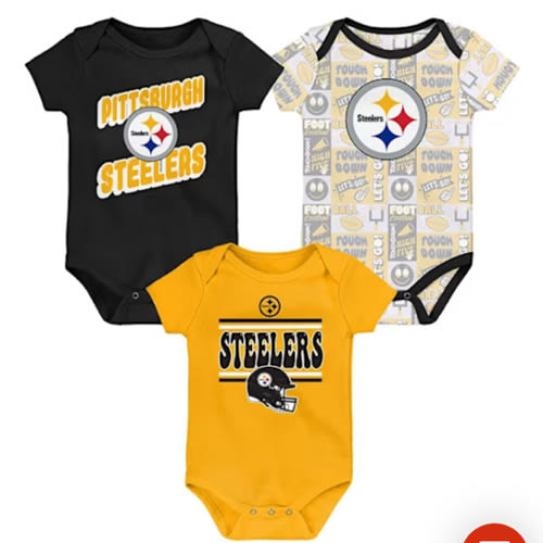 Pittsburgh Steelers Baby BLACK Play Day One Piece Set - 133433433