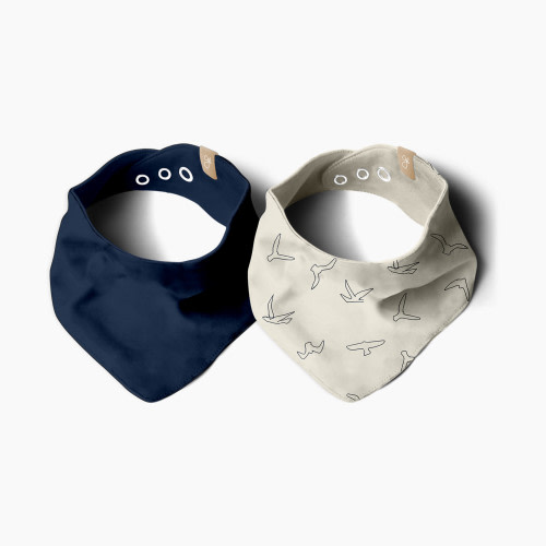 Goumi Kids x Babylist Bamboo & Organic Cotton Bandana Bibs (2 Pack) - Sky + Sparrows