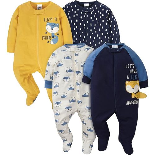 Gerber Baby Boys 4 Pack Sleep 'N Play Footie - 6-9 Months - Fox