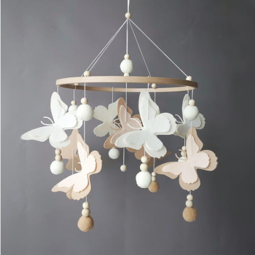 Butterfly mobile Crib mobile for girls Boho baby mobile over crib Baby girl nursery decor