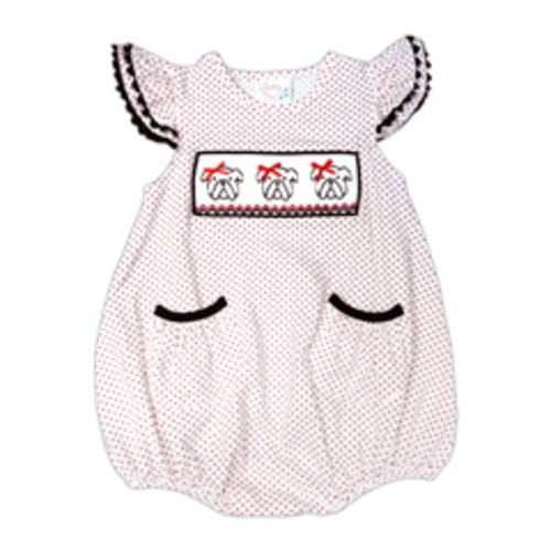 Bulldog Smocked Flutter Sleeve Bubble | The Little Lane Shop