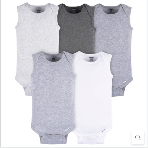 5-Pack Baby Neutral Grey Heather Sleeveless Lap Shoulder Onesies® Body – Gerber Childrenswear