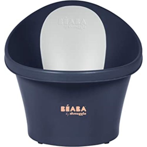 BEABA by Shnuggle Baby Bath Tub with Little Baby Bum Bump Support and Cozy Foam Back Rest, Baby Tub, Infant Bathtub, Baby Essentials 0-12Mths Midnight