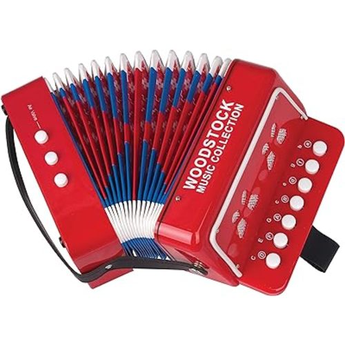 Amazon.com: Woodstock Kid's Accordion (7") with 10 Keys/Buttons, Great Christmas/Hanukkah Gifts for Kids, Childrens Beginners Musical Instruments Boys and Girls Ages 3+ Educational Fun Music Toys WCKA : Toys & Games