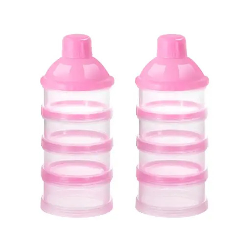Accmor Formula Dispenser On The Go, 4 Compartments Stackable Formula Container for Travel, Baby Milk Powder Kids Snack Container, BPA Free